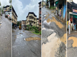 Chiplun Road Potholes : चिपळूनमध्ये रस्त्यावर मोठे खड्डे पडल्याने वाहनचालक आणि नागरिक त्रस्त; अहिल्या जनरल स्टोअरसमोर मोठे खड्डे Chiplun Road Potholes