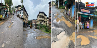 Chiplun Road Potholes : चिपळूनमध्ये रस्त्यावर मोठे खड्डे पडल्याने वाहनचालक आणि नागरिक त्रस्त; अहिल्या जनरल स्टोअरसमोर मोठे खड्डे Chiplun Road Potholes
